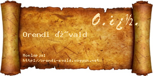 Orendi Évald névjegykártya